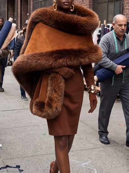 Rich Glow Fur Cape Trim