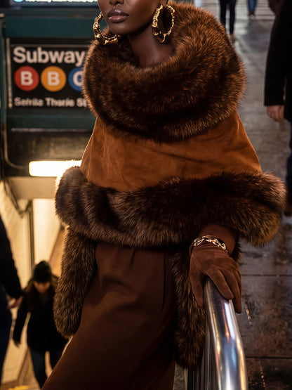Rich Glow Fur Cape Trim