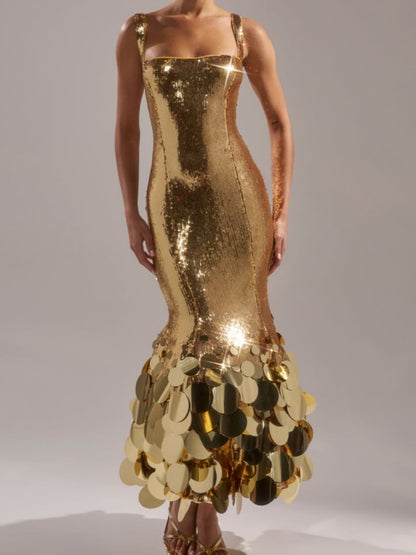 Gold Sequin Mini Dress