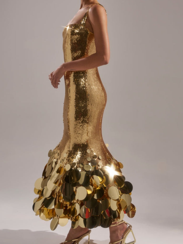 Gold Sequin Mini Dress
