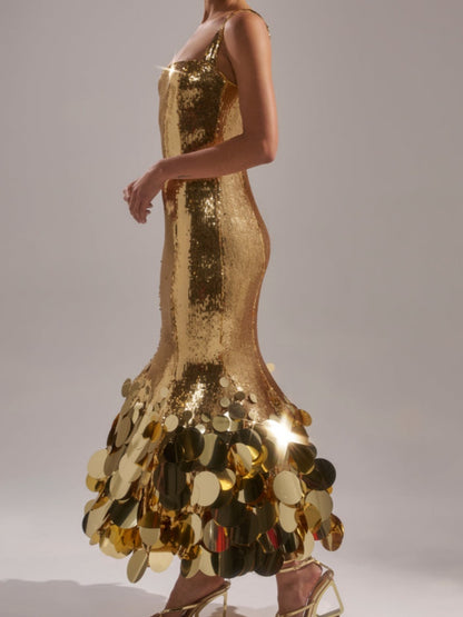 Gold Sequin Mini Dress