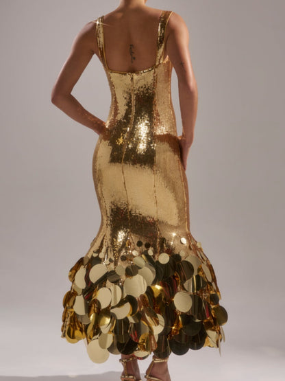 Gold Sequin Mini Dress