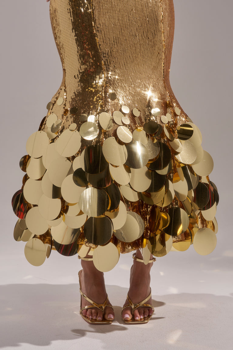 Gold Sequin Mini Dress