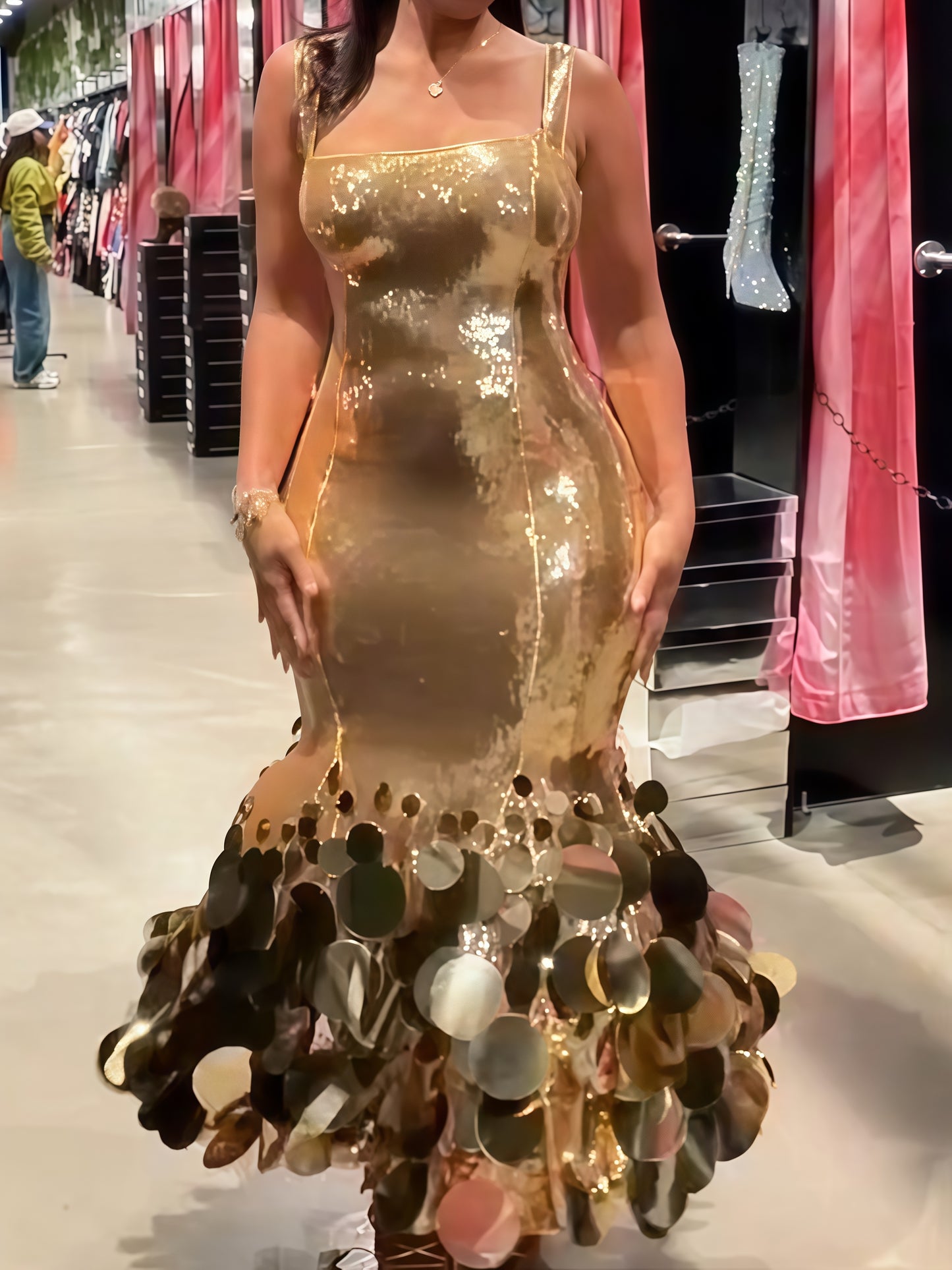 Gold Sequin Mini Dress