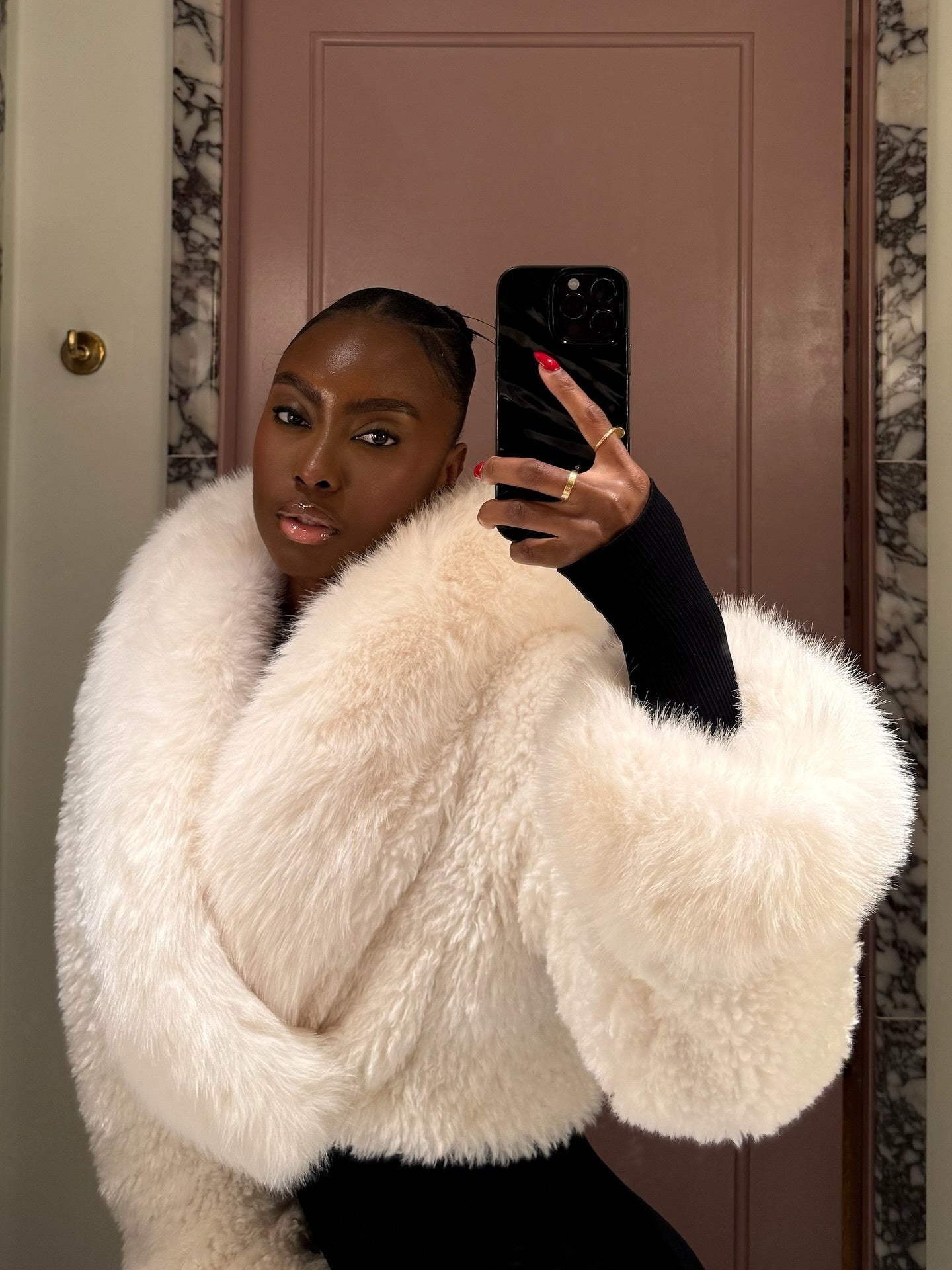Luxe Puff White Fur Coat