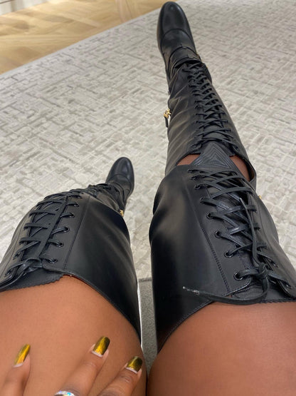 Metal Accent Over-the-knee Boots