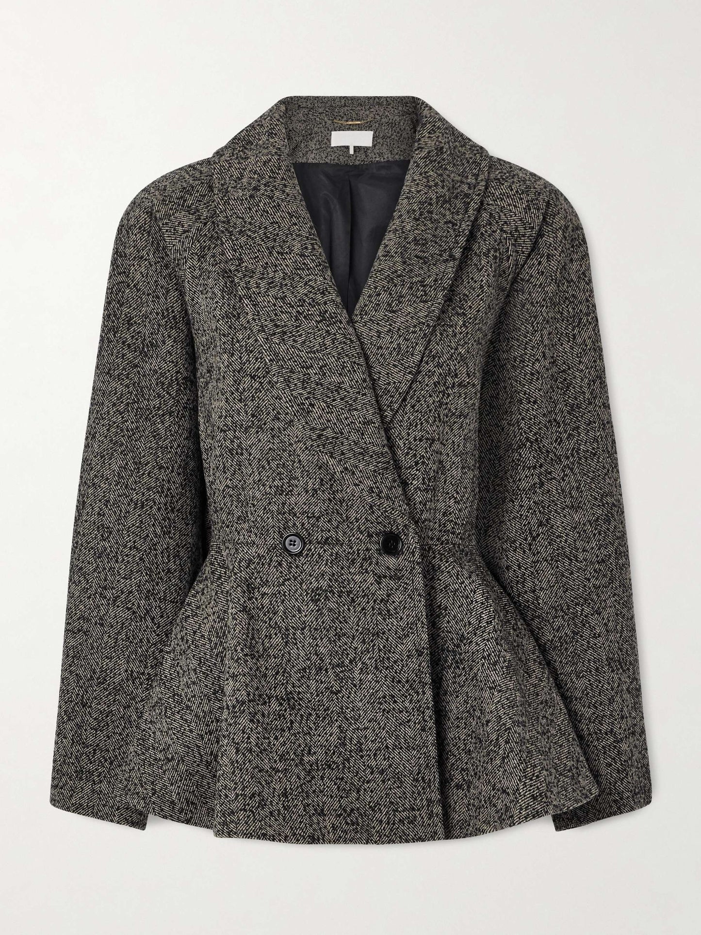 Double-breasted Herringbone Wool-blend Blazer