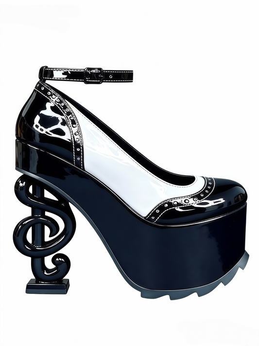 Satin-Trim Platform Wedge Mary Janes