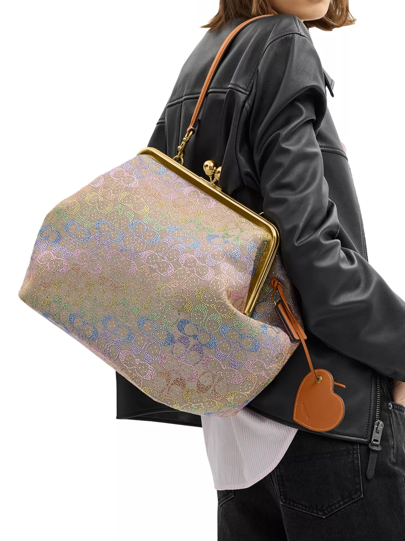 Crystal Jacquard Hobo Bag