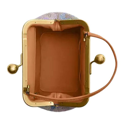 Small Kiss Lock Rainbow Crystal Frame Bag