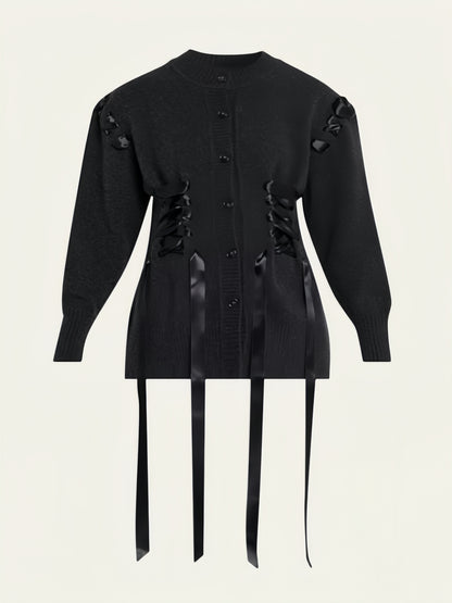 Sculpted Ribbon Corset Cardigan