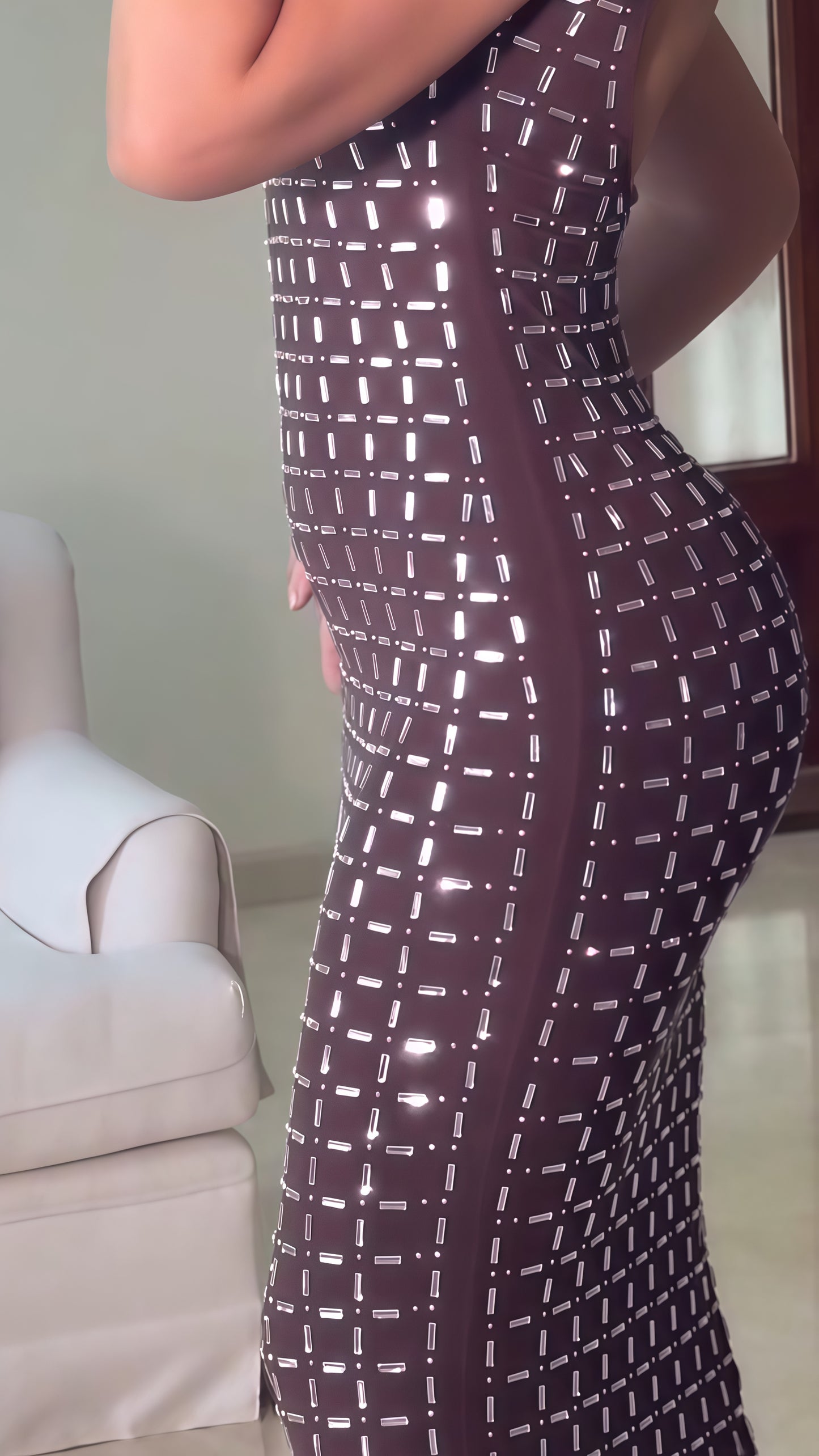 Rhinestone Maxi Dress