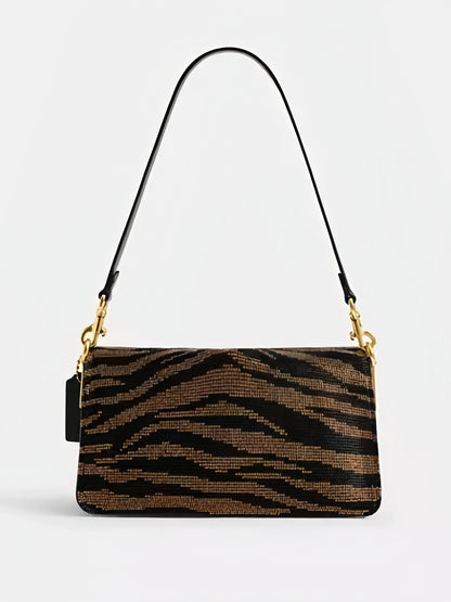 Gold Chain Tiger Print Shoulder Bag