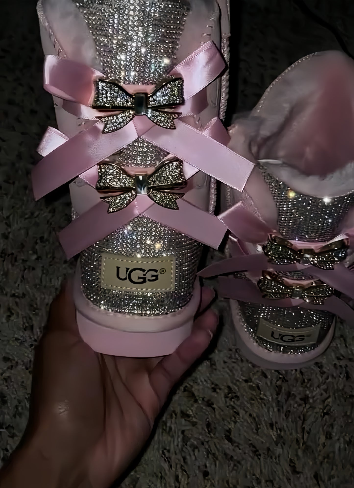 Sparkling Bow Embellished Boots