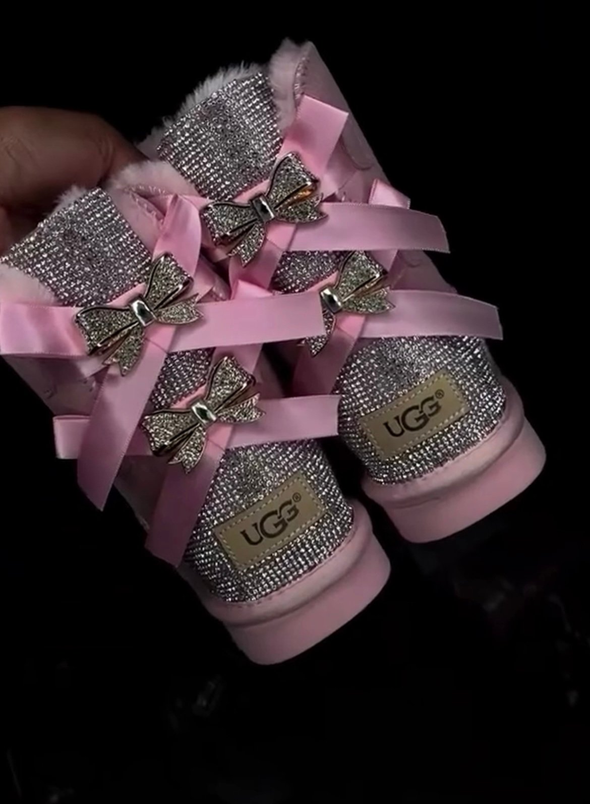 Sparkling Bow Embellished Boots