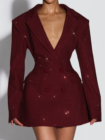 Plum Brown Sparkle Mini Dress