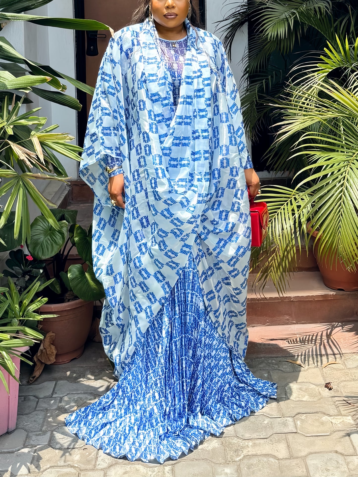Printed Kaftan Maxi Dress
