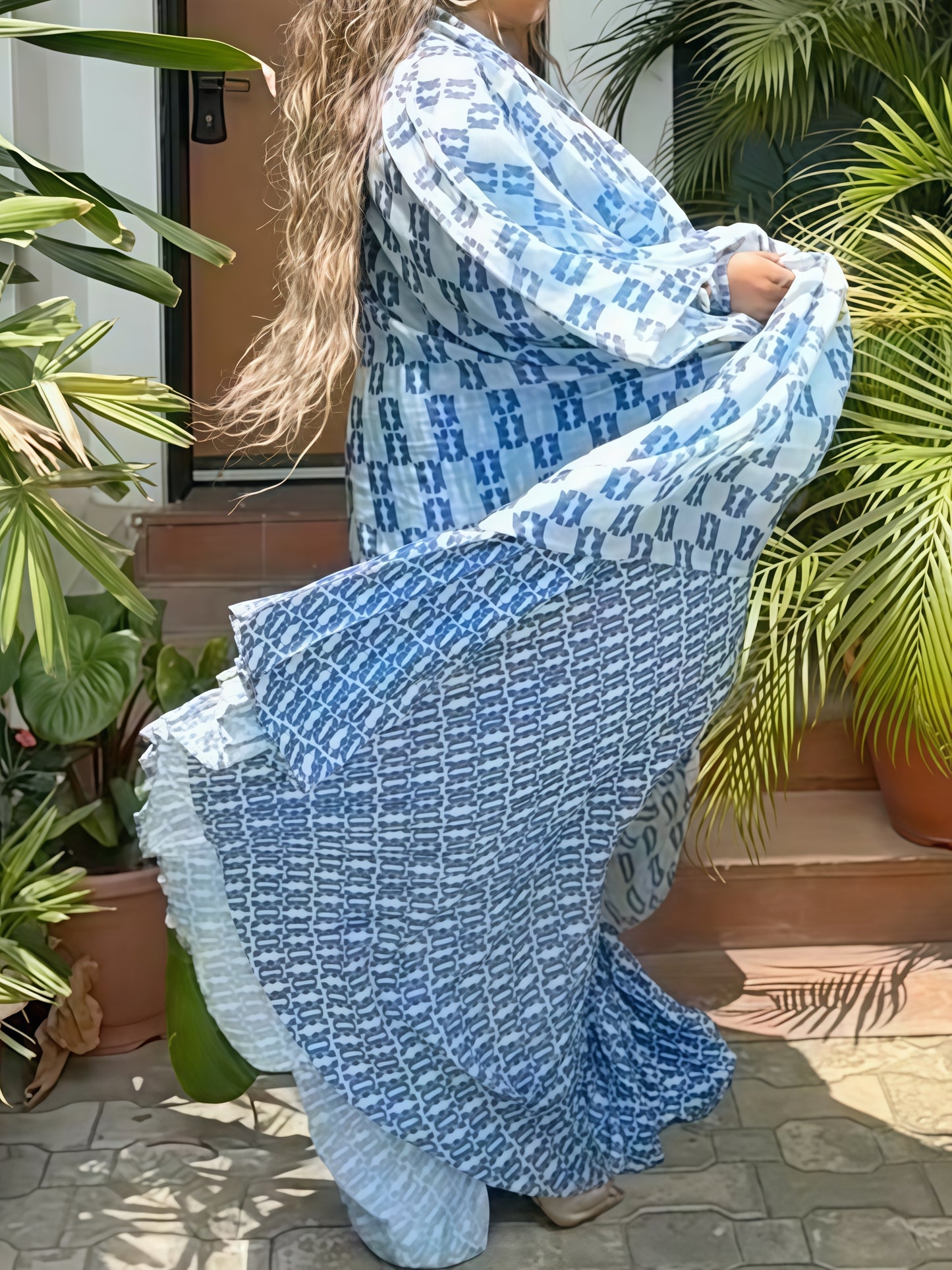 Printed Kaftan Maxi Dress