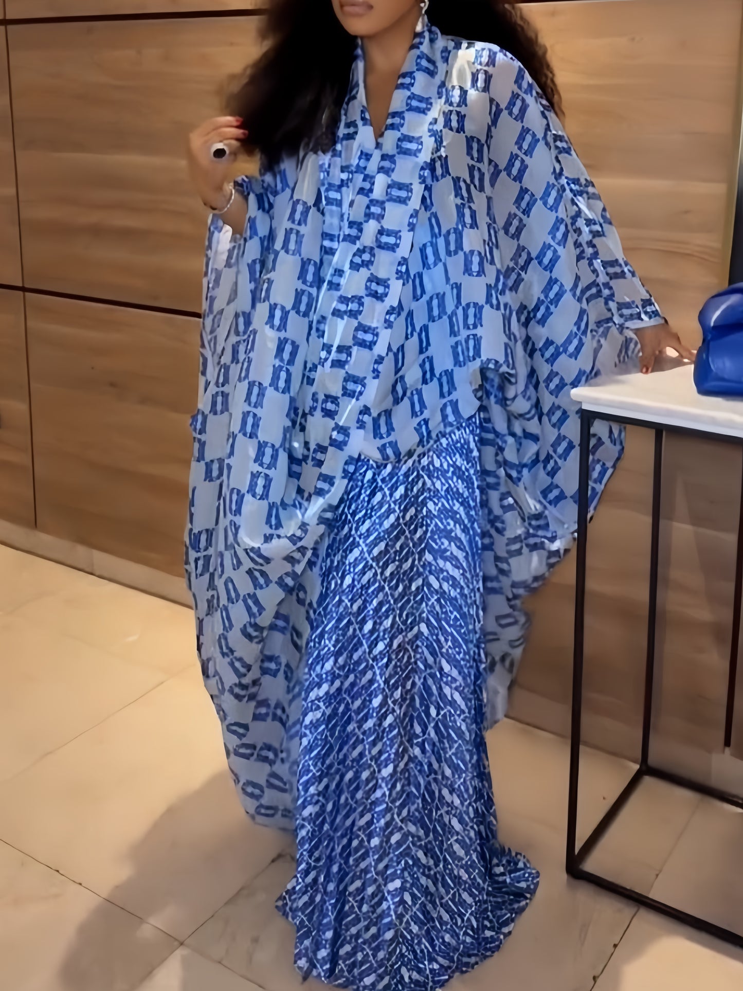 Printed Kaftan Maxi Dress