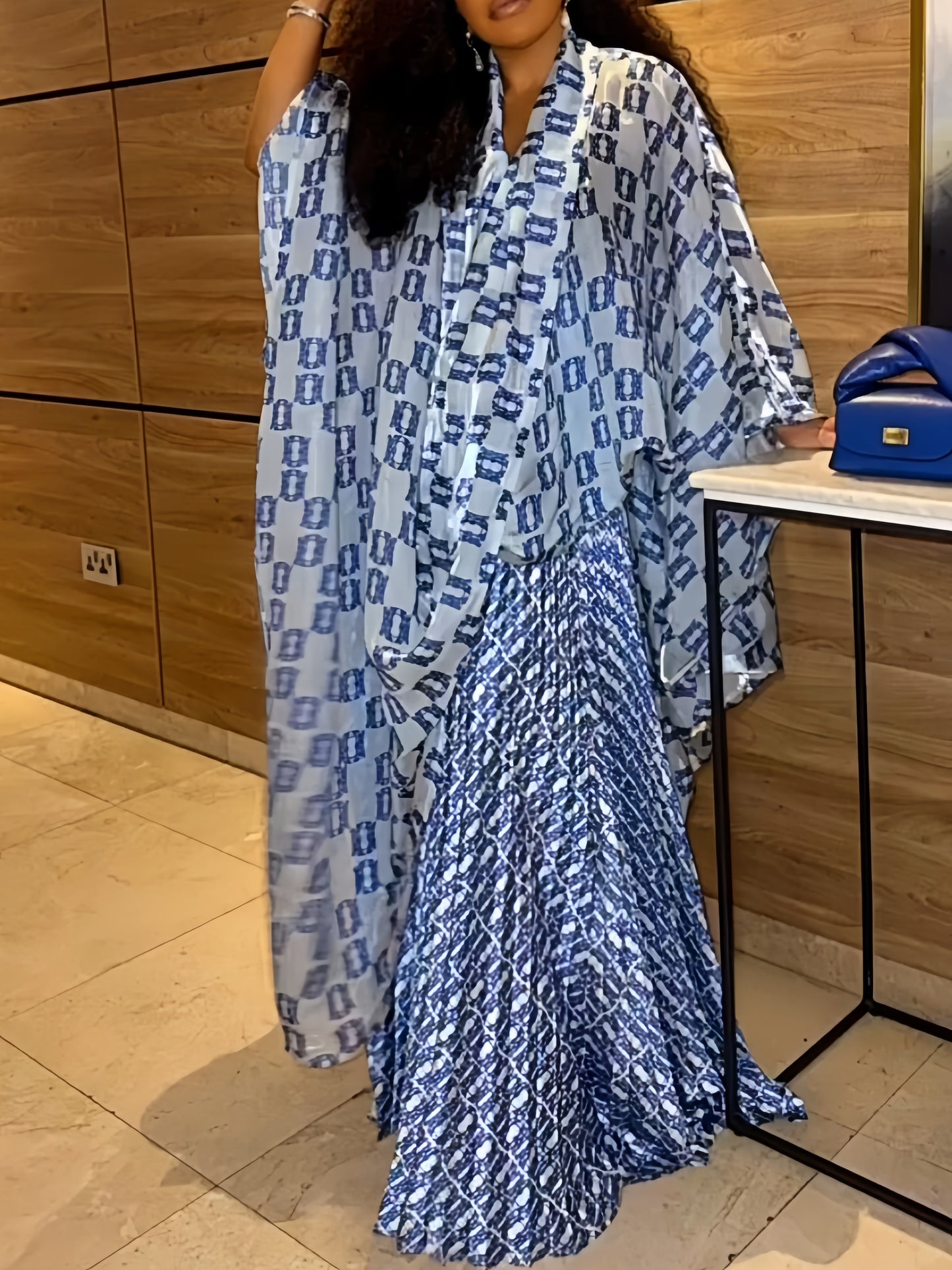 Printed Kaftan Maxi Dress