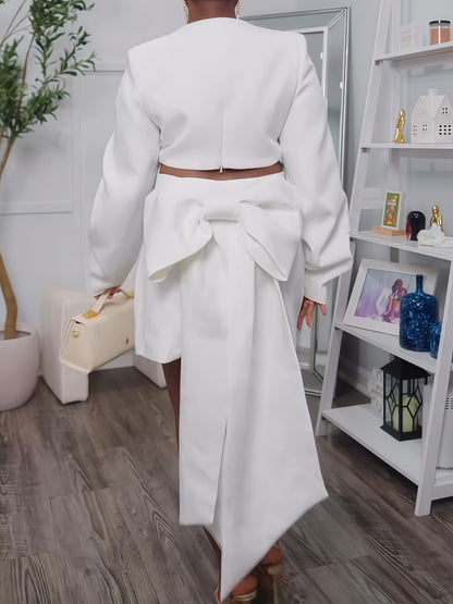 Suiting Bow Mini Dress