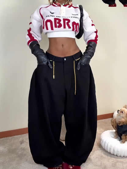 Streetwise Crop Hoodie & Wide-Leg Trouser Set