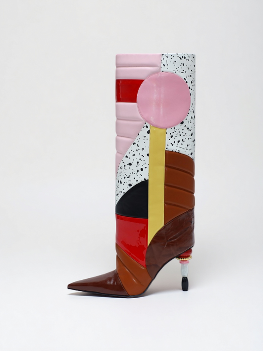 Jeweled Patchwork Boots