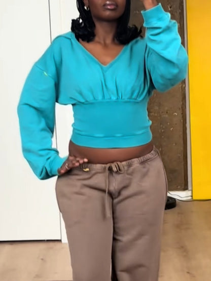 Colorful Cropped Hoodie Set