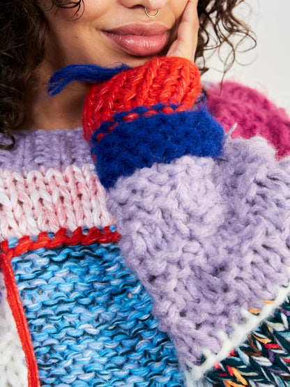 Bright Rainbow Patchwork Jumper