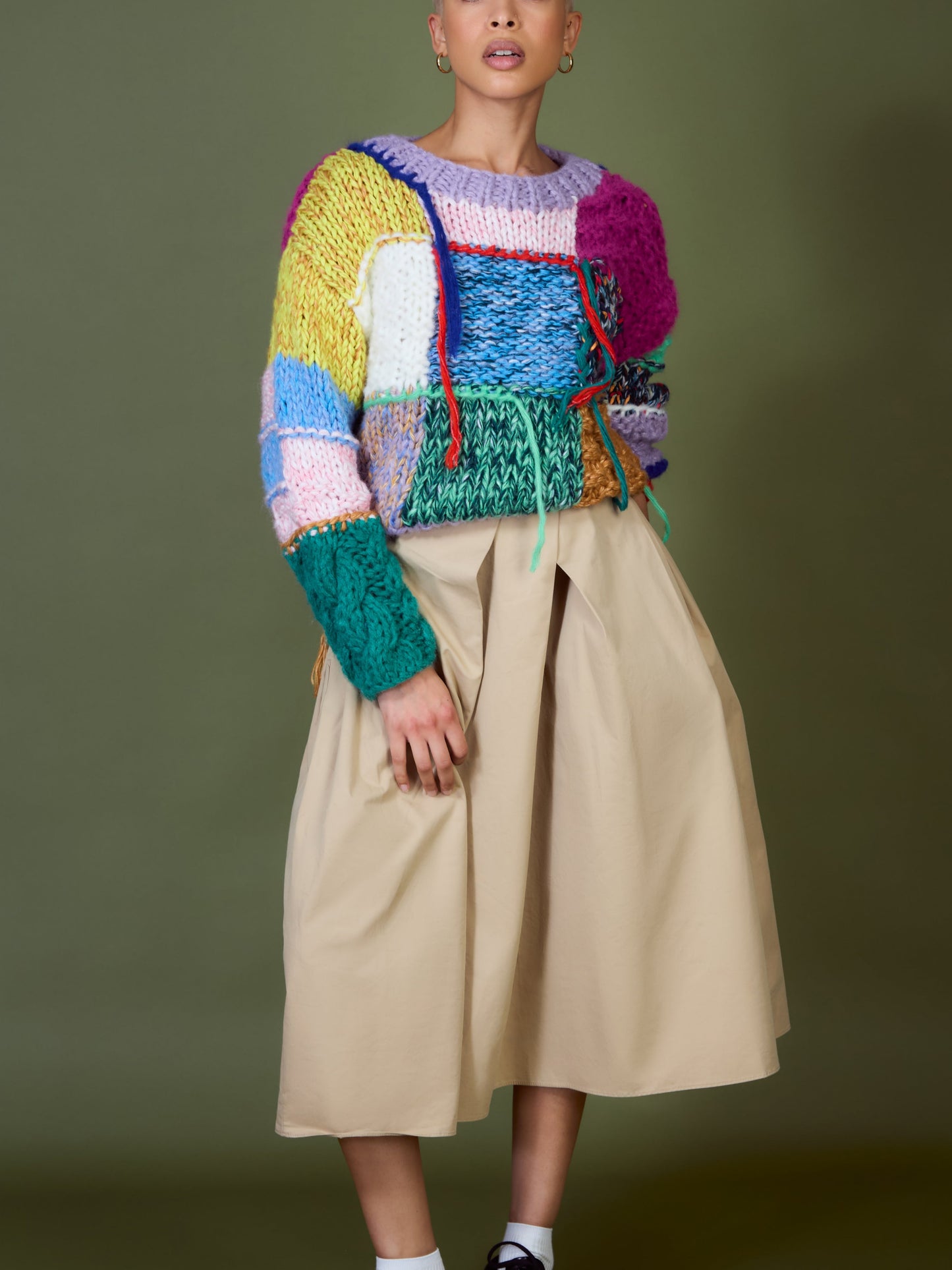 Bright Rainbow Patchwork Jumper