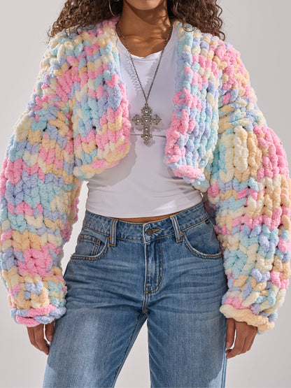 Fashion Chunky Chenille Knitted Cardigan