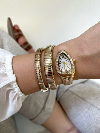 Dazzle Snake-shaped Steel Band Watch