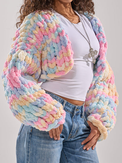 Fashion Chunky Chenille Knitted Cardigan