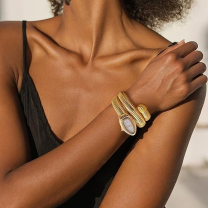 Dazzle Snake-shaped Steel Band Watch