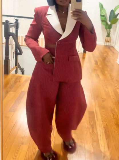 Pinstripe Poise - Women’s Suit Set