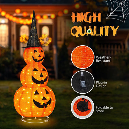 Halloween Decorative Pumpkin Light String Folding Cloth Glowing Pumpkin