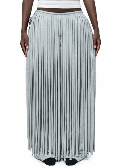 Tassel Wrap Belt Fleece-lined Pants