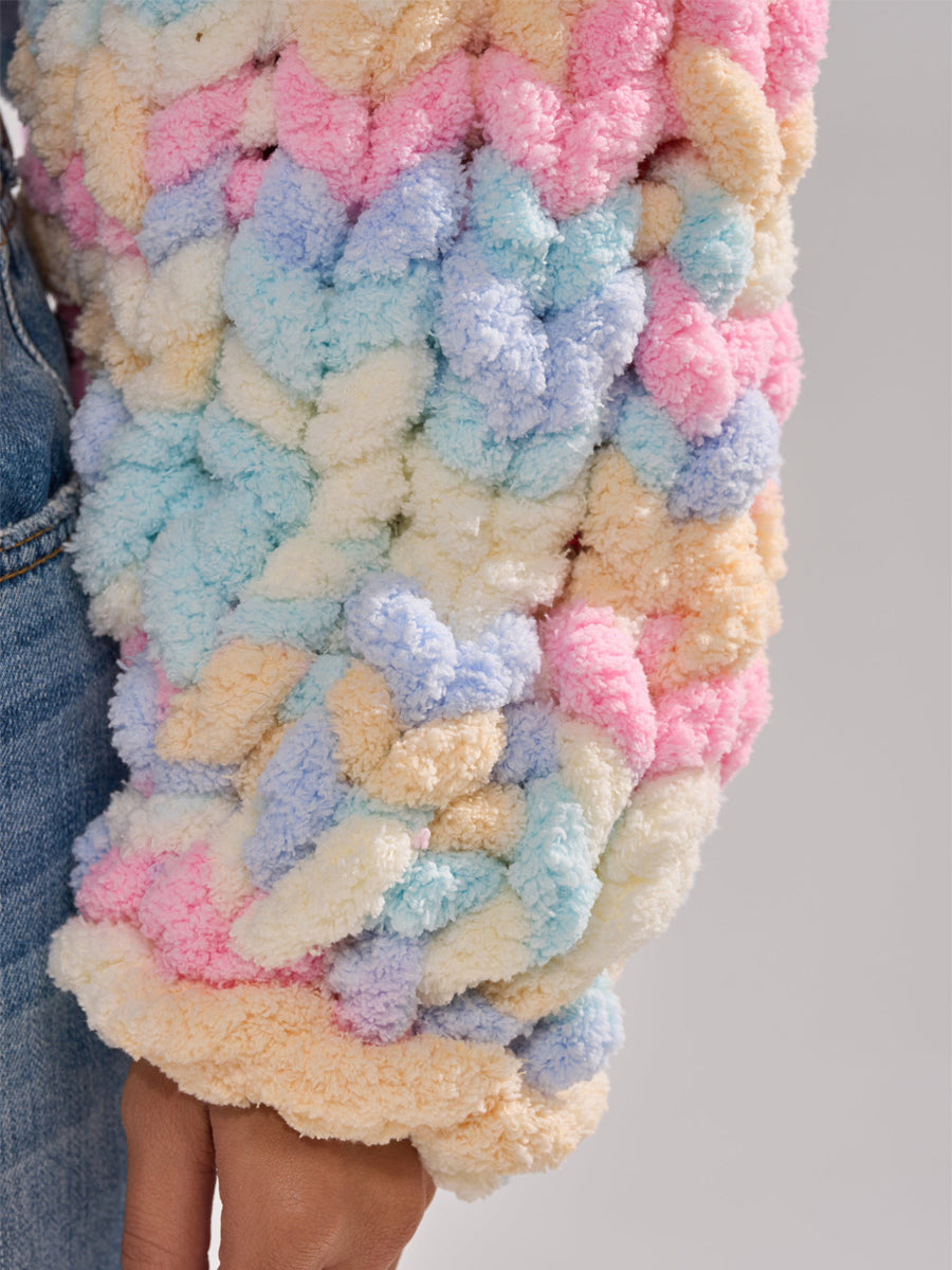 Fashion Chunky Chenille Knitted Cardigan