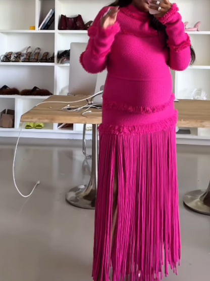 Knitted Tassel Dress