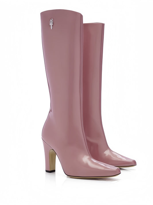 Pink Patent Leather Boots