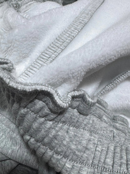 Tassel Wrap Belt Fleece-lined Pants