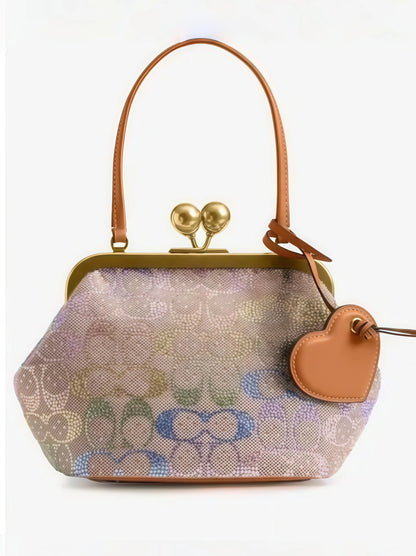 Small Kiss Lock Rainbow Crystal Frame Bag