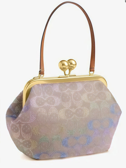 Small Kiss Lock Rainbow Crystal Frame Bag