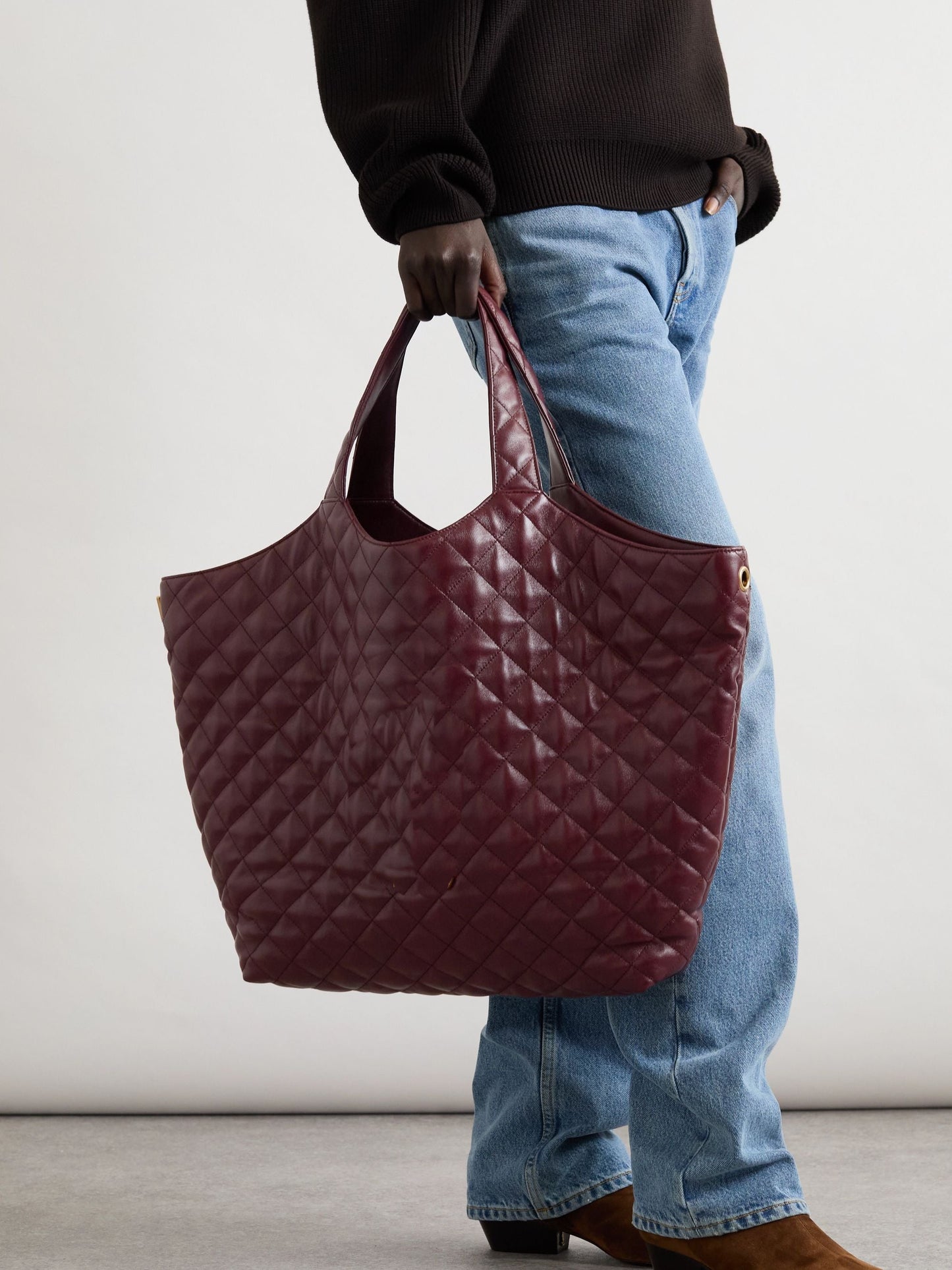 Embellished Quilted Leather Tote