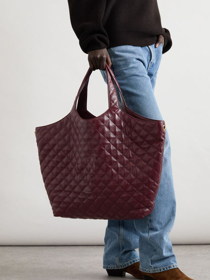 Embellished Quilted Leather Tote
