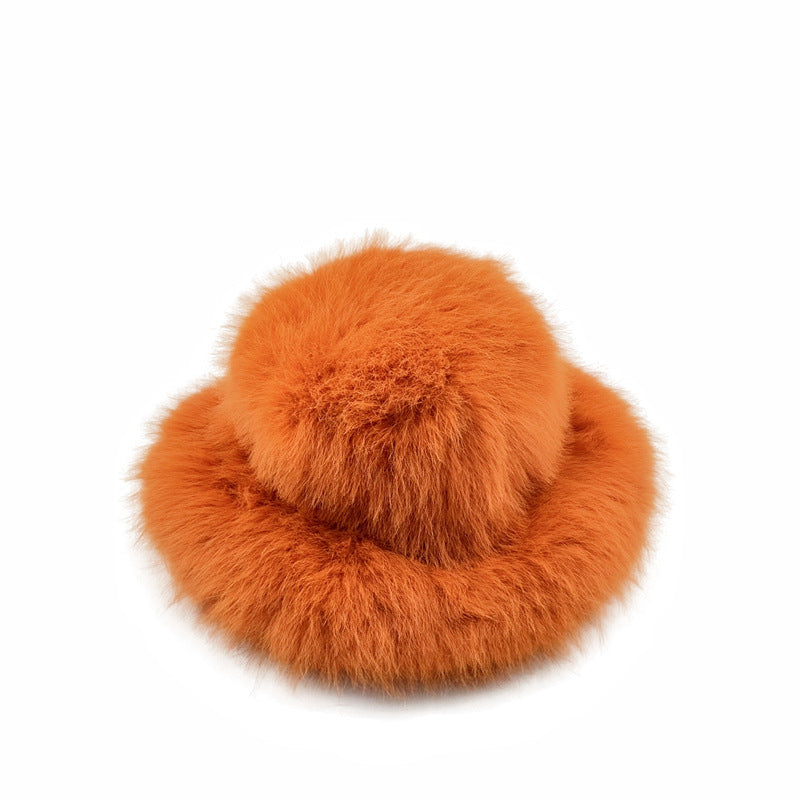 Faux Fox Fur Plush Fisherman Hat