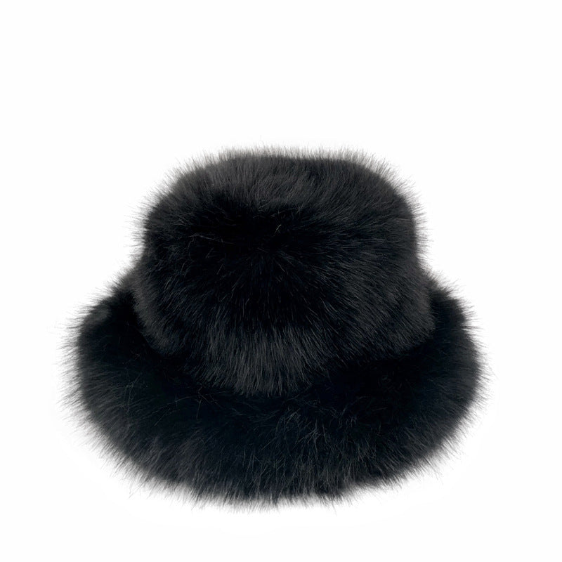 Faux Fox Fur Plush Fisherman Hat