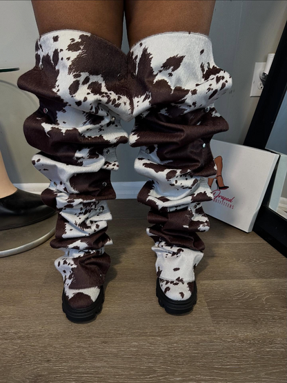 Over-the-Knee Plush Button Boots