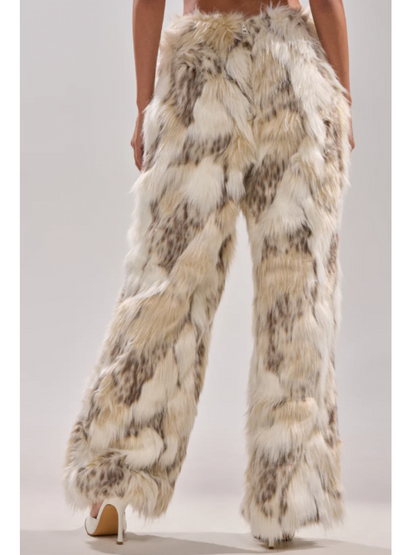 Faux Fur Pants Set