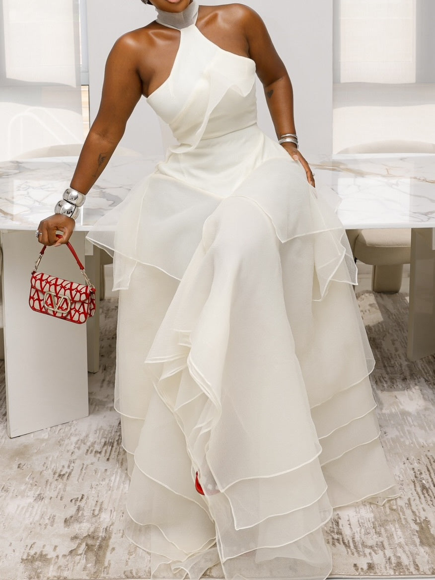 Sleeveless Draped Maxi Dress